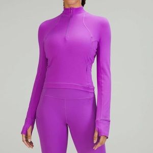 It’s rulu run half zip crop lululemon pullover small magenta pink
